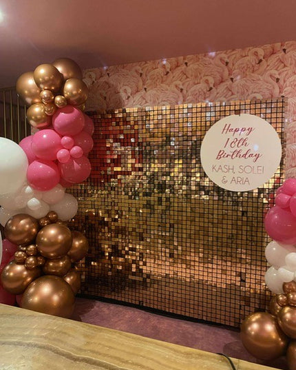 Rose Gold Shimmer Wall