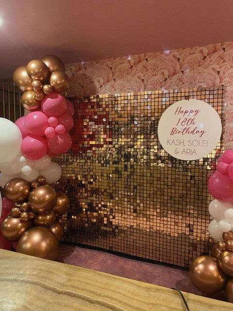 Rose Gold Shimmer Wall